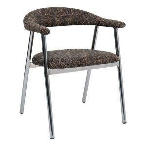 DÉJA Living Eetkamerstoel Sorø – Donkerbruin/Chrome – Set van 2 DÉJA Living Eetkamerstoel Sorø – Donkerbruin/Chrome – Set van 2