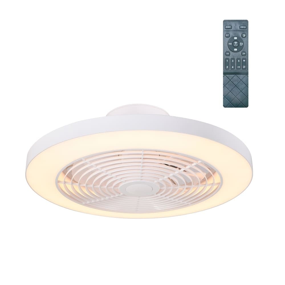 CristalRecord plafondventilator Moli - 1 lichts - 50 x 16.5 cm - wit