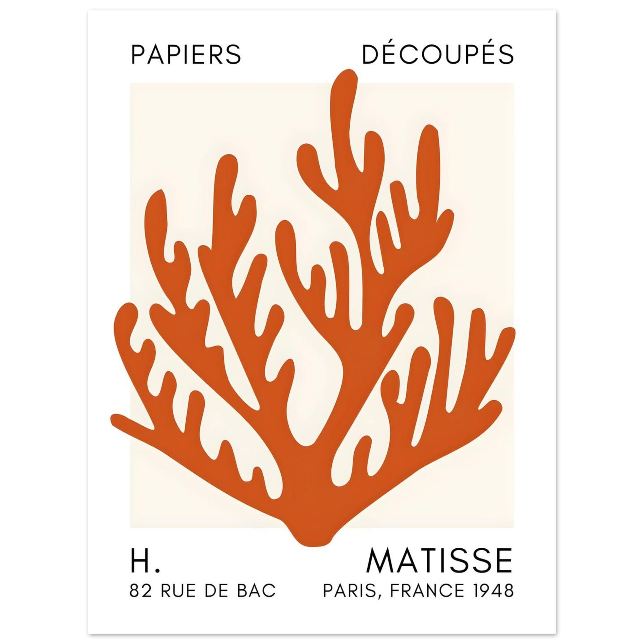 Artfulprints Poster Matisse – Coral harmony orange - 30x40 cm - Oranje