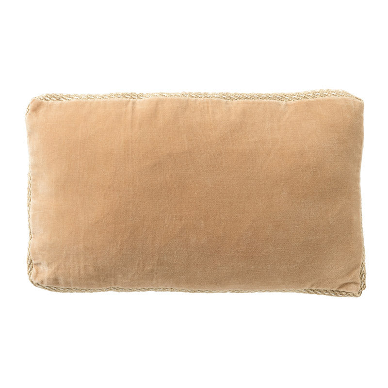 MANOE - kussenhoes 30x50 cm - effen kleur - jute rand - Semolina - bei