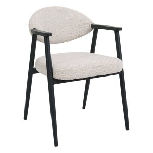 DÉJA Living Eetkamerstoel Karup – Beige/Zwart – Set van 2 DÉJA Living Eetkamerstoel Karup – Beige/Zwart – Set van 2
