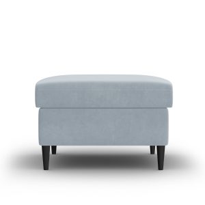 Cosmopolitan Design Poef Kyoto flueel lichtblauw – 70x70x45cm