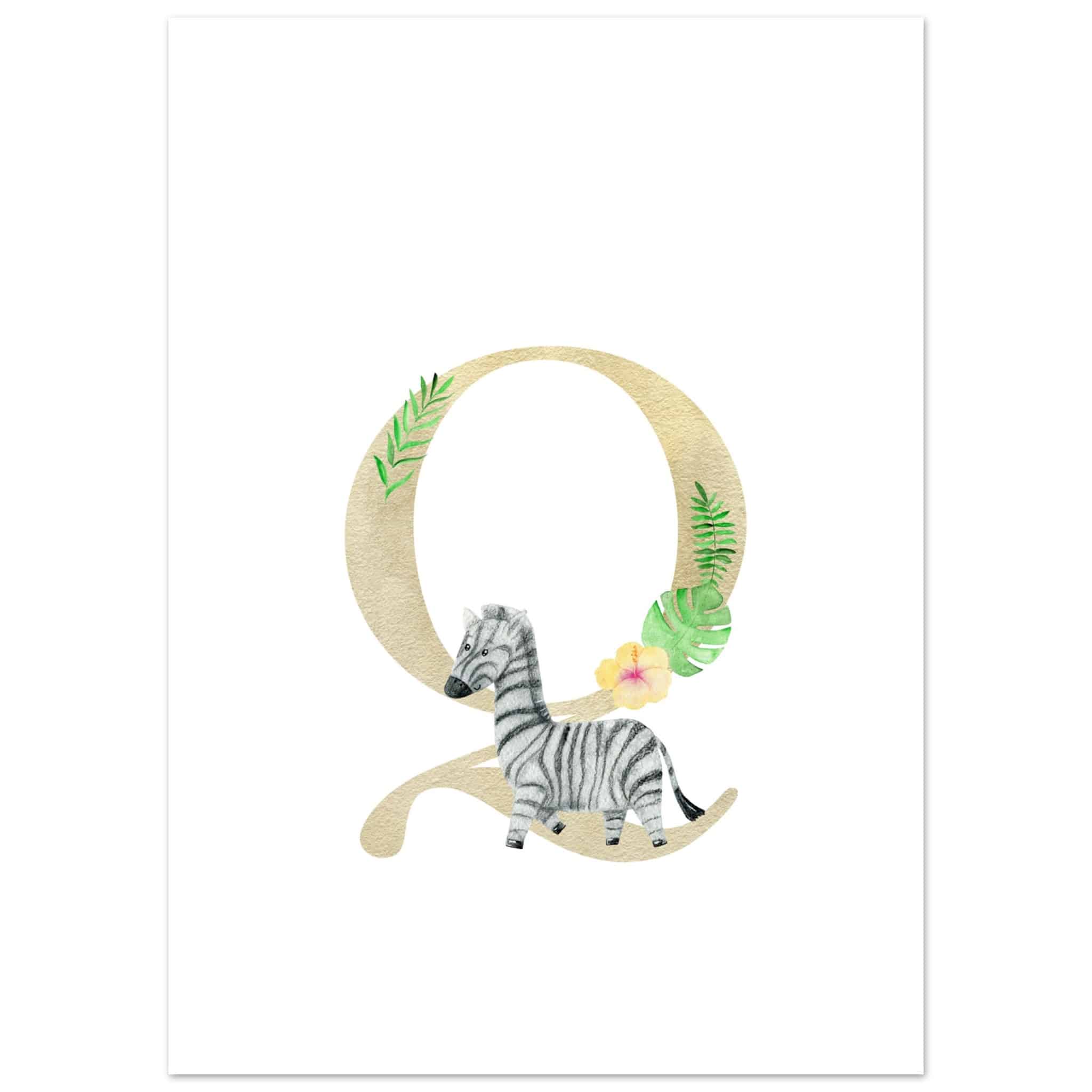 Artfulprints Poster Letter Q kindernaam - 50x70 cm - Meerkleurig
