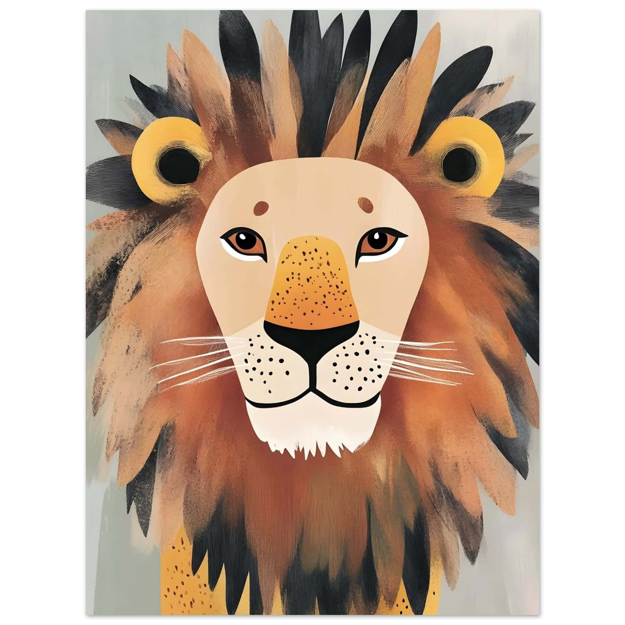 Artfulprints Poster Koning van de jungle - 30x40 cm - Bruin