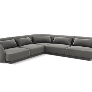 Cosmopolitan Design Symmetrische hoekbank Tulum 5-zits, flueel, lichtg Cosmopolitan Design Symmetrische hoekbank Tulum 5-zits, flueel, lichtg