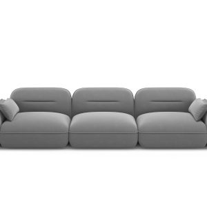 Cosmopolitan Design Modulaire bank Sydney 4-zits, flueel, lichtgrijs – Cosmopolitan Design Modulaire bank Sydney 4-zits, flueel, lichtgrijs –