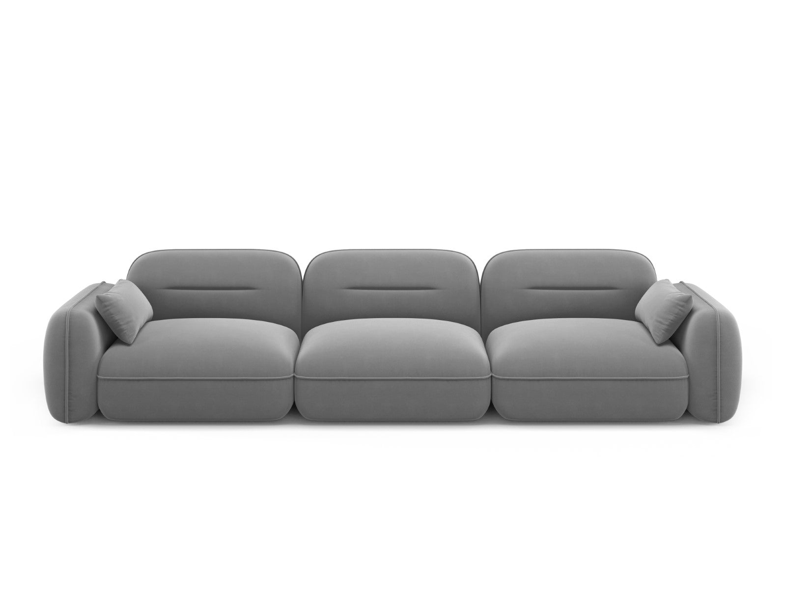 Cosmopolitan Design Modulaire bank Sydney 4-zits, flueel, lichtgrijs -