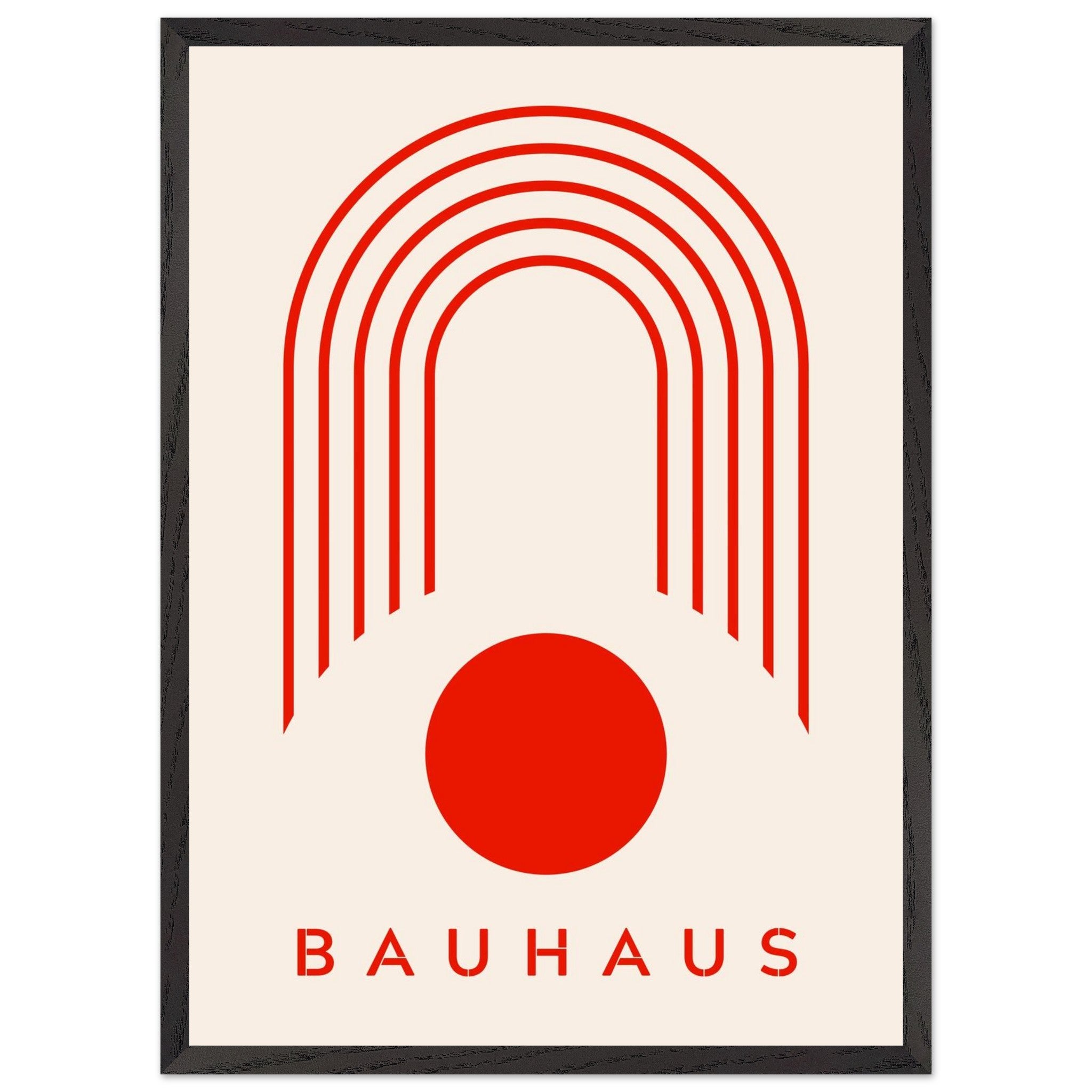 Artfulprints Poster met Lijst Bauhaus - Red arches - 50x70 cm - Rood
