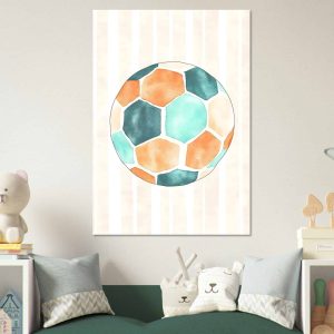 Artfulprints Poster Blauw oranje voetbal – 70×100 cm – Meerkleurig Artfulprints Poster Blauw oranje voetbal – 70×100 cm – Meerkleurig
