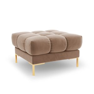 Cosmopolitan Design Poef Bali flueel, beige – 60x60x41cm Cosmopolitan Design Poef Bali flueel, beige – 60x60x41cm