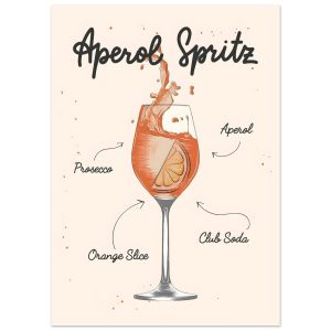 Artfulprints Aperol Spritz cocktail II – Illustratie poster 50×70 cm Artfulprints Aperol Spritz cocktail II – Illustratie poster 50×70 cm