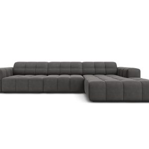 Cosmopolitan Design rechter hoekbank Chicago 4-zits, flueel grijs – 16 Cosmopolitan Design rechter hoekbank Chicago 4-zits, flueel grijs – 16