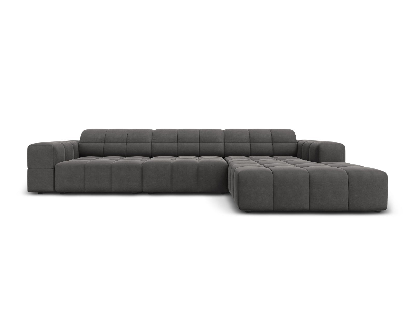 Cosmopolitan Design rechter hoekbank Chicago 4-zits, flueel grijs - 16