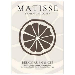Artfulprints Poster Matisse – Slice of an orange – 50×70 cm – Grijs Artfulprints Poster Matisse – Slice of an orange – 50×70 cm – Grijs