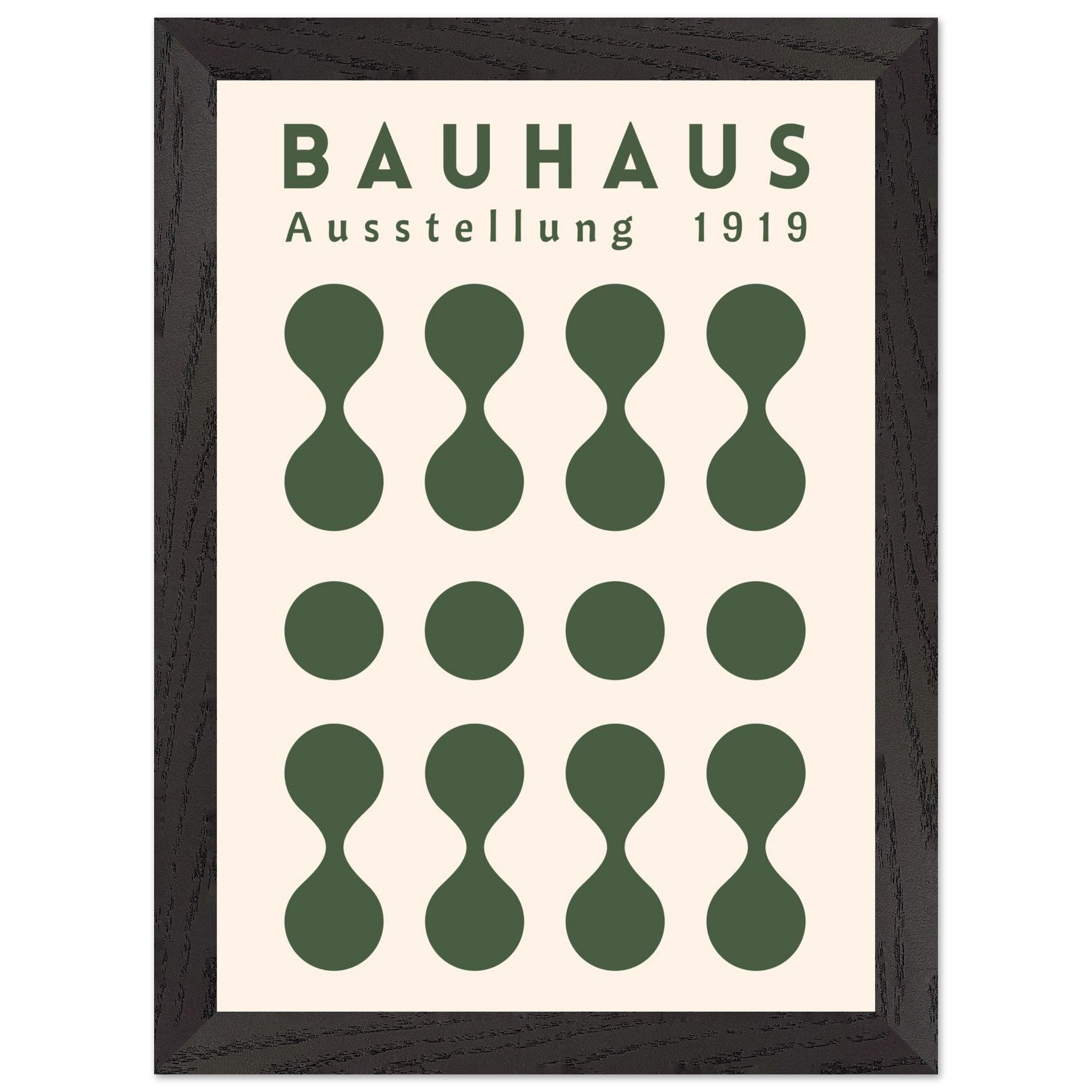 Artfulprints Poster met Lijst Bauhaus - Ausstellung green - A4 21x29.7