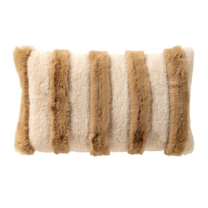 ELLIE – kussenhoes 30×50 cm – imitatiebont – Irish Cream – beige