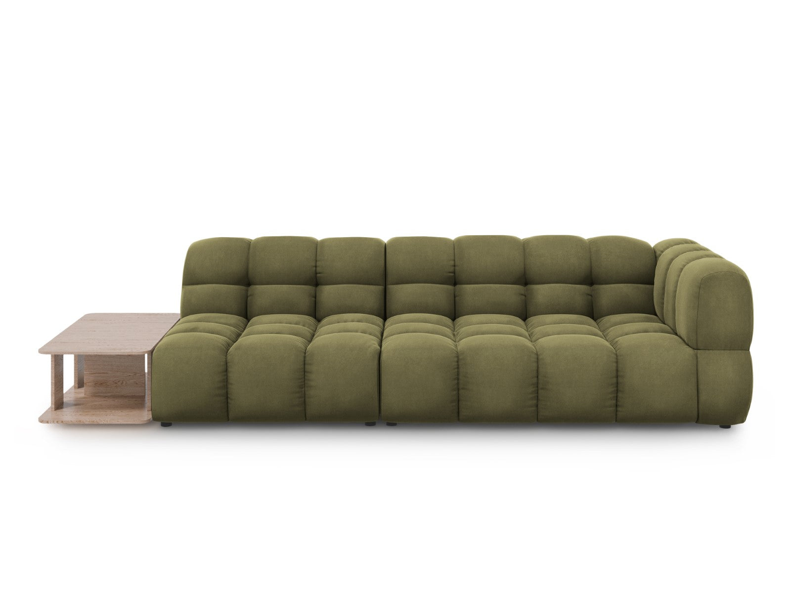 Cosmopolitan Design linker modulaire bank Sky 4-zits, flueel, lichtgro