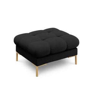 Cosmopolitan Design Poef Bali structurele stof, zwart – 60x60x41cm Cosmopolitan Design Poef Bali structurele stof, zwart – 60x60x41cm