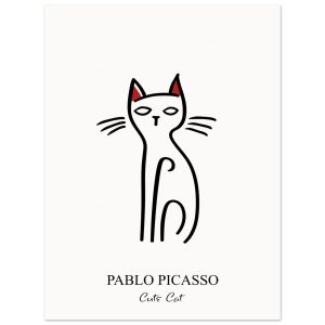 Artfulprints Poster Pablo Picasso – Cute cat – 30×40 cm – Zwart / Wit Artfulprints Poster Pablo Picasso – Cute cat – 30×40 cm – Zwart / Wit