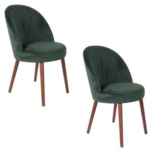 Dutchbone Barbara Eetkamerstoelen Groen – Set van 2 Dutchbone Barbara Eetkamerstoelen Groen – Set van 2