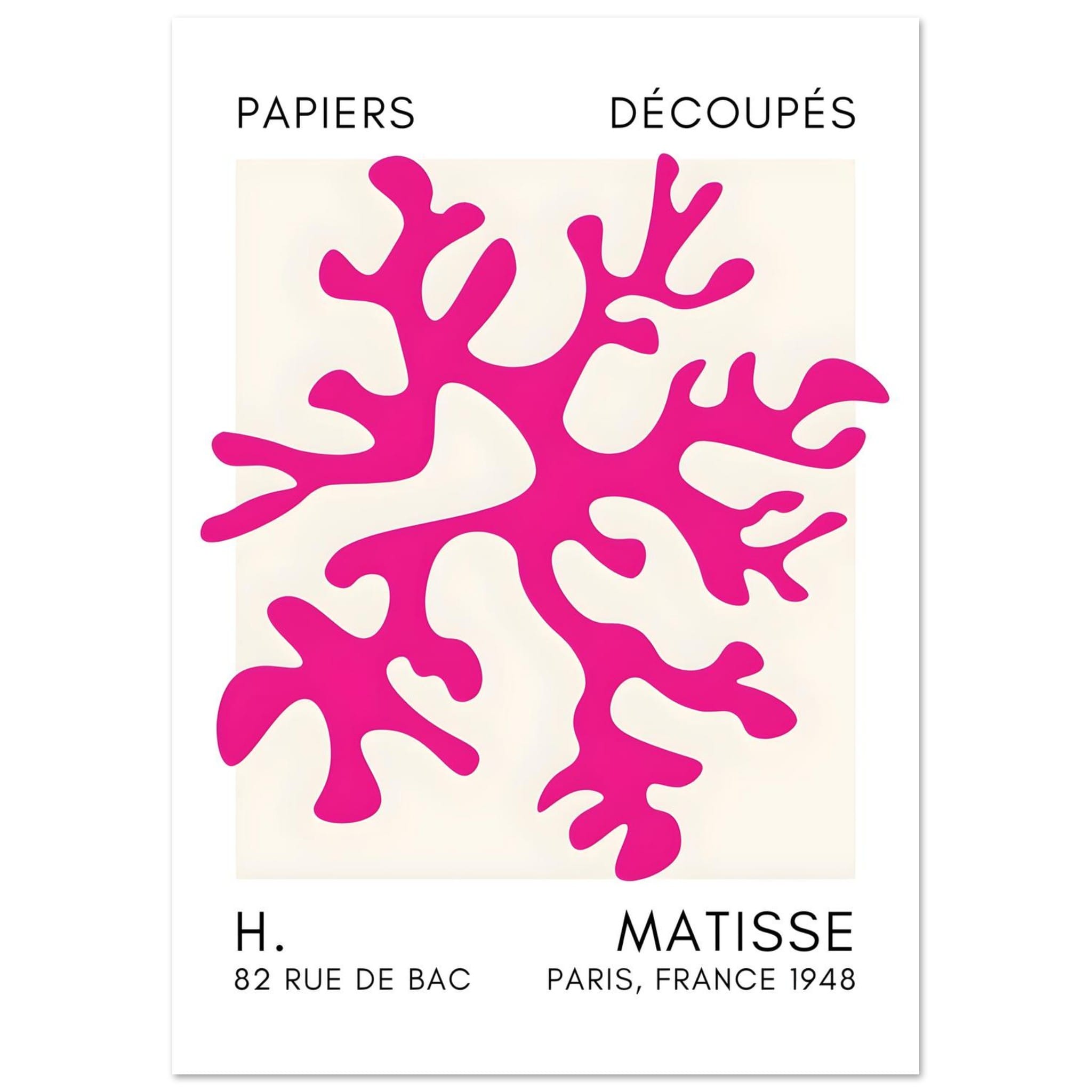 Artfulprints Poster Matisse – Dreamy coral flower pink - A4 21x29.7 cm