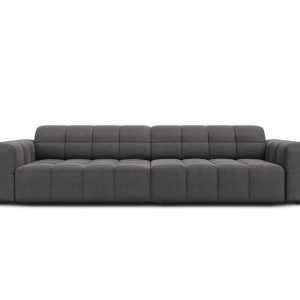 Cosmopolitan Design Bank Chicago 4-zits, flueel grijs – 102x252x78cm Cosmopolitan Design Bank Chicago 4-zits, flueel grijs – 102x252x78cm