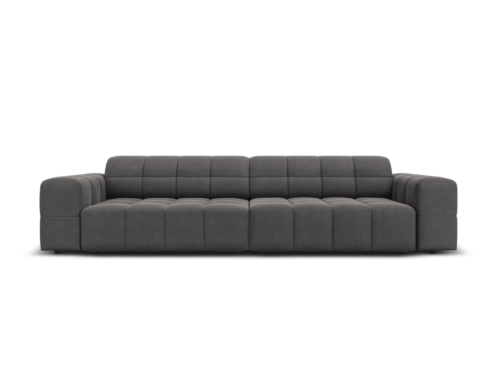 Cosmopolitan Design Bank Chicago 4-zits, flueel grijs - 102x252x78cm