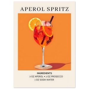 Artfulprints Poster Aperol Spritz – Ingrediënten – 50×70 cm – Oranje Artfulprints Poster Aperol Spritz – Ingrediënten – 50×70 cm – Oranje
