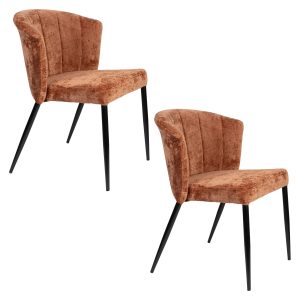 Dutchbone Georgia Eetkamerstoelen Terracotta – Set van 2 Dutchbone Georgia Eetkamerstoelen Terracotta – Set van 2