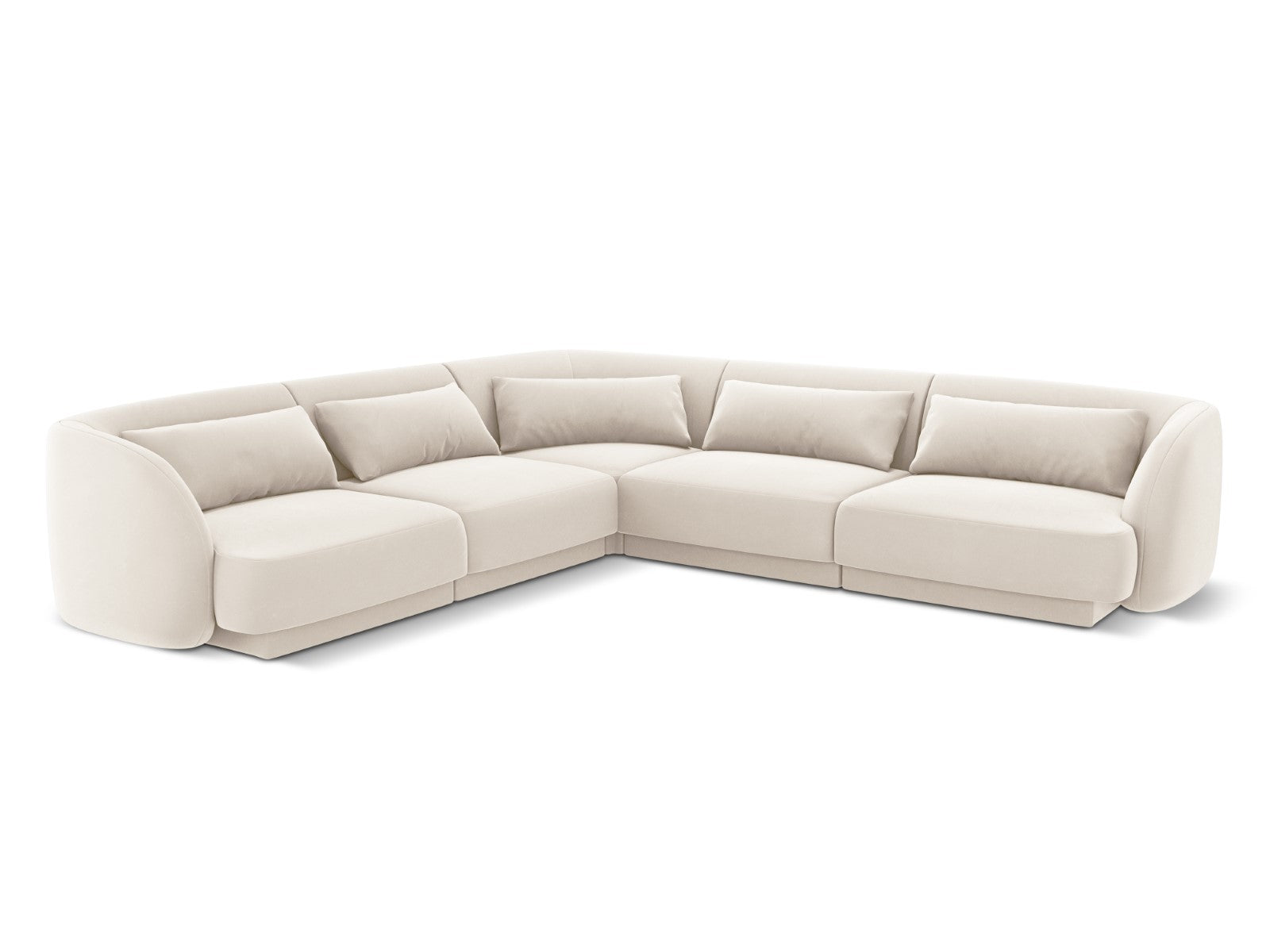 Cosmopolitan Design Symmetrische hoekbank Tulum 5-zits, flueel, lichtb