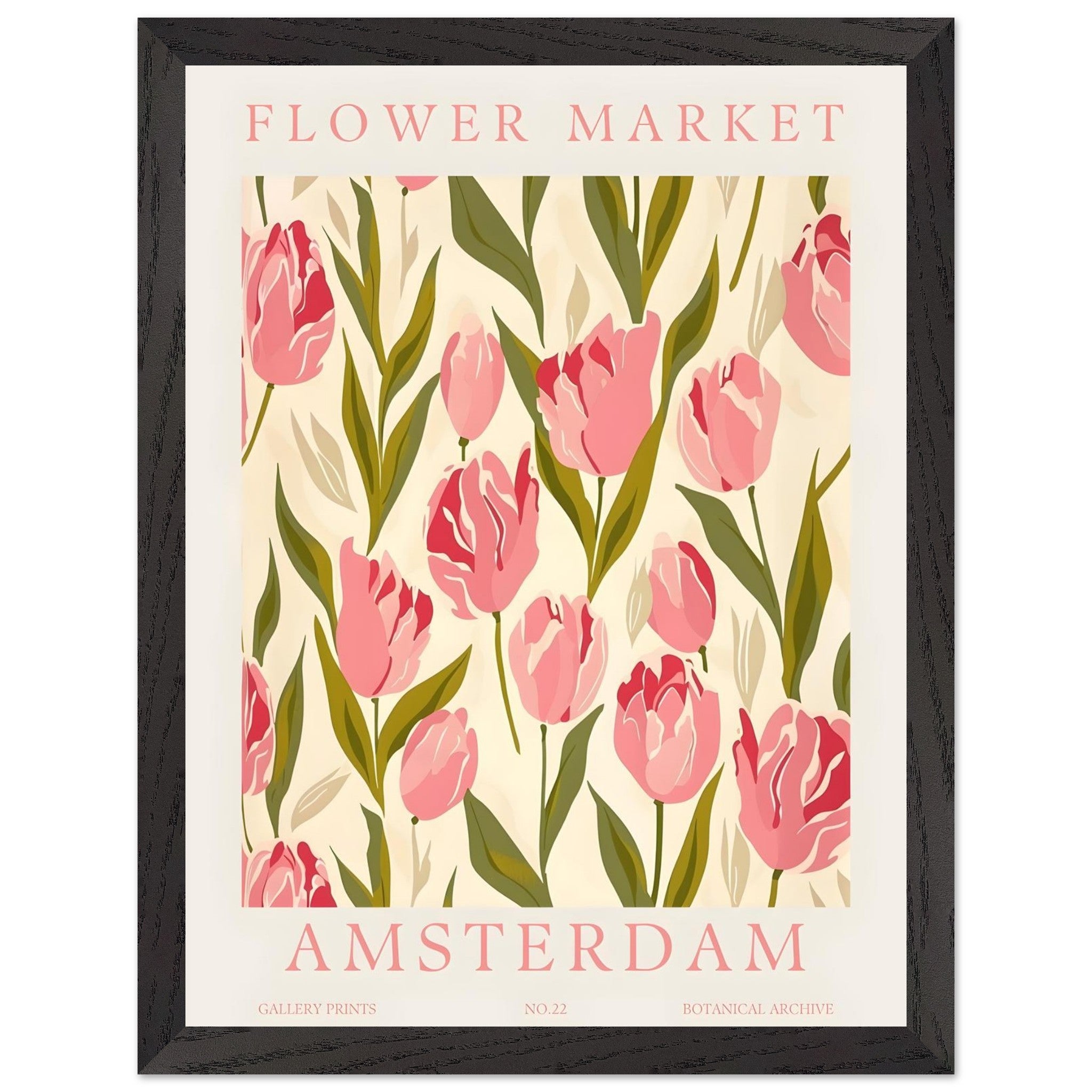 Artfulprints Poster met Lijst Flower market - Amsterdam IV - 30x40 cm