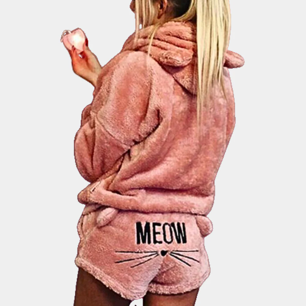 Meow – Ultra comfy fleece lounge pyama set cat