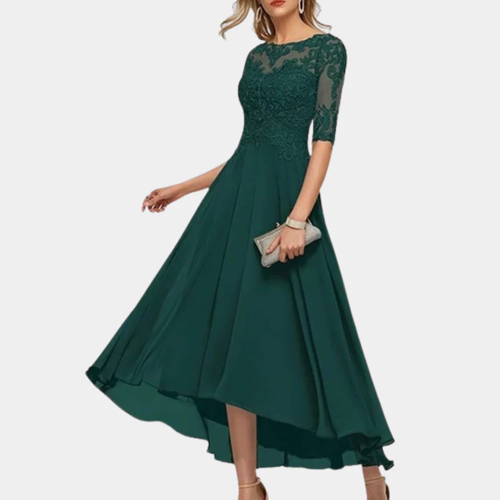 Ara – Elegante feest- avond maxi jurk met kanten details
