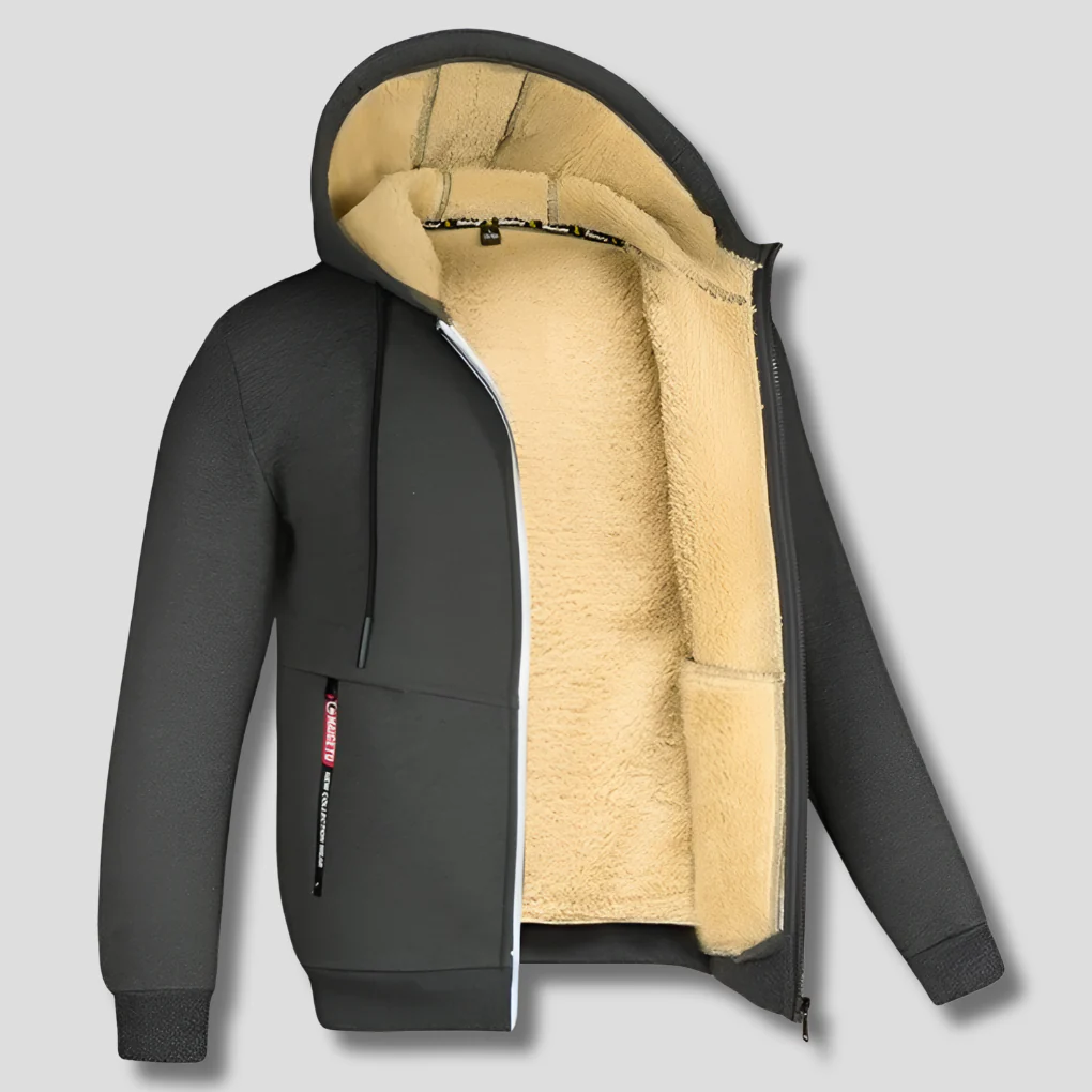 Patrick –  Heren Fleece Trui met Bontvoering
