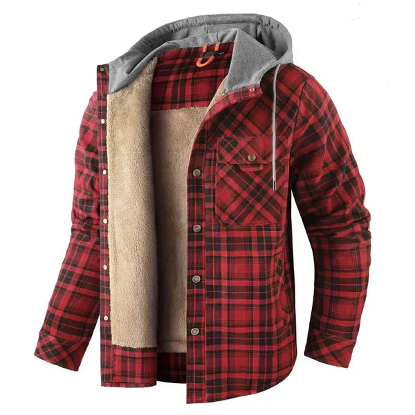 Ruben – Tijdloos stoer geruit overhemd vest blouse met capuchon heren