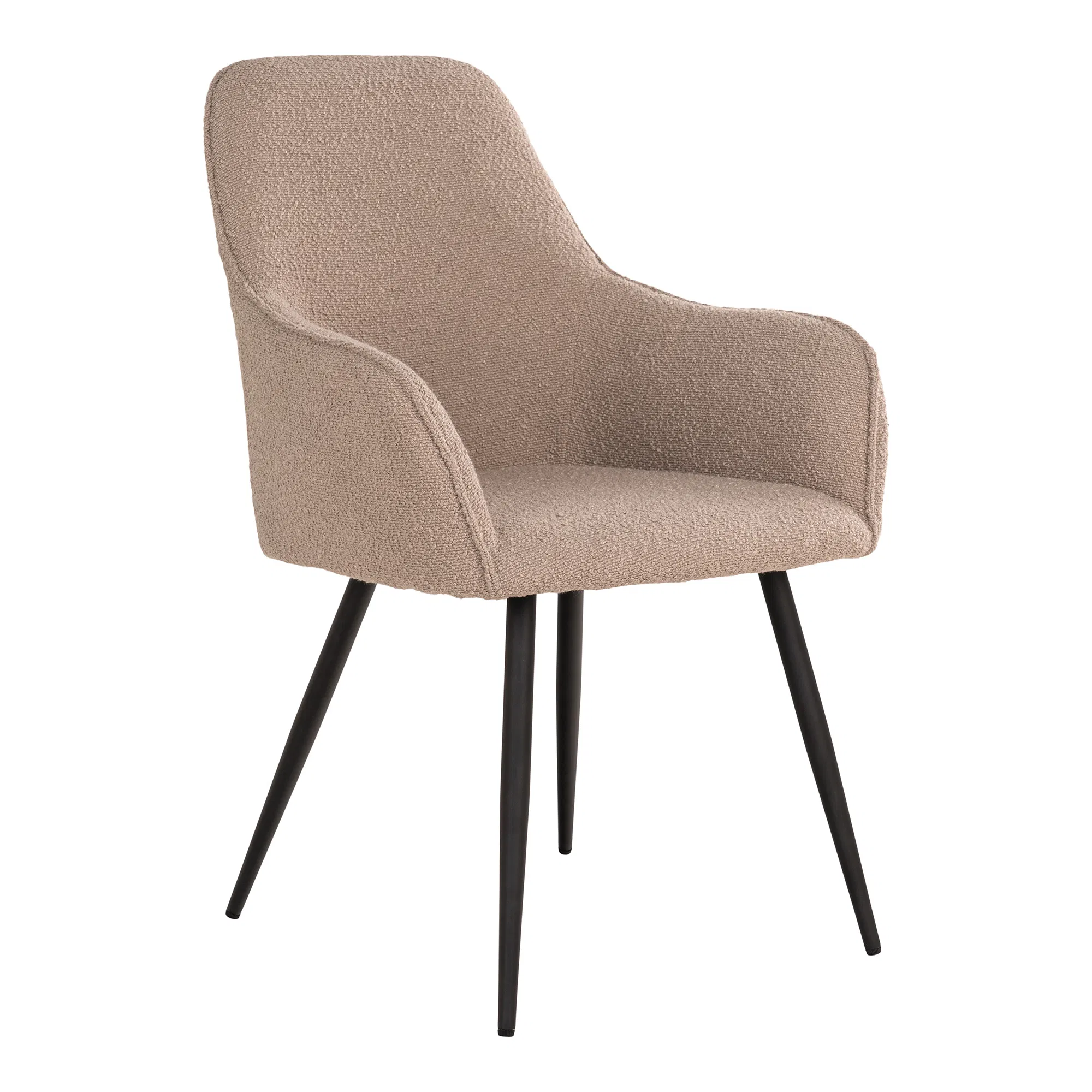 BRAM Eetkamerstoel Oravi - Set Van 2 - Beige Bouclé