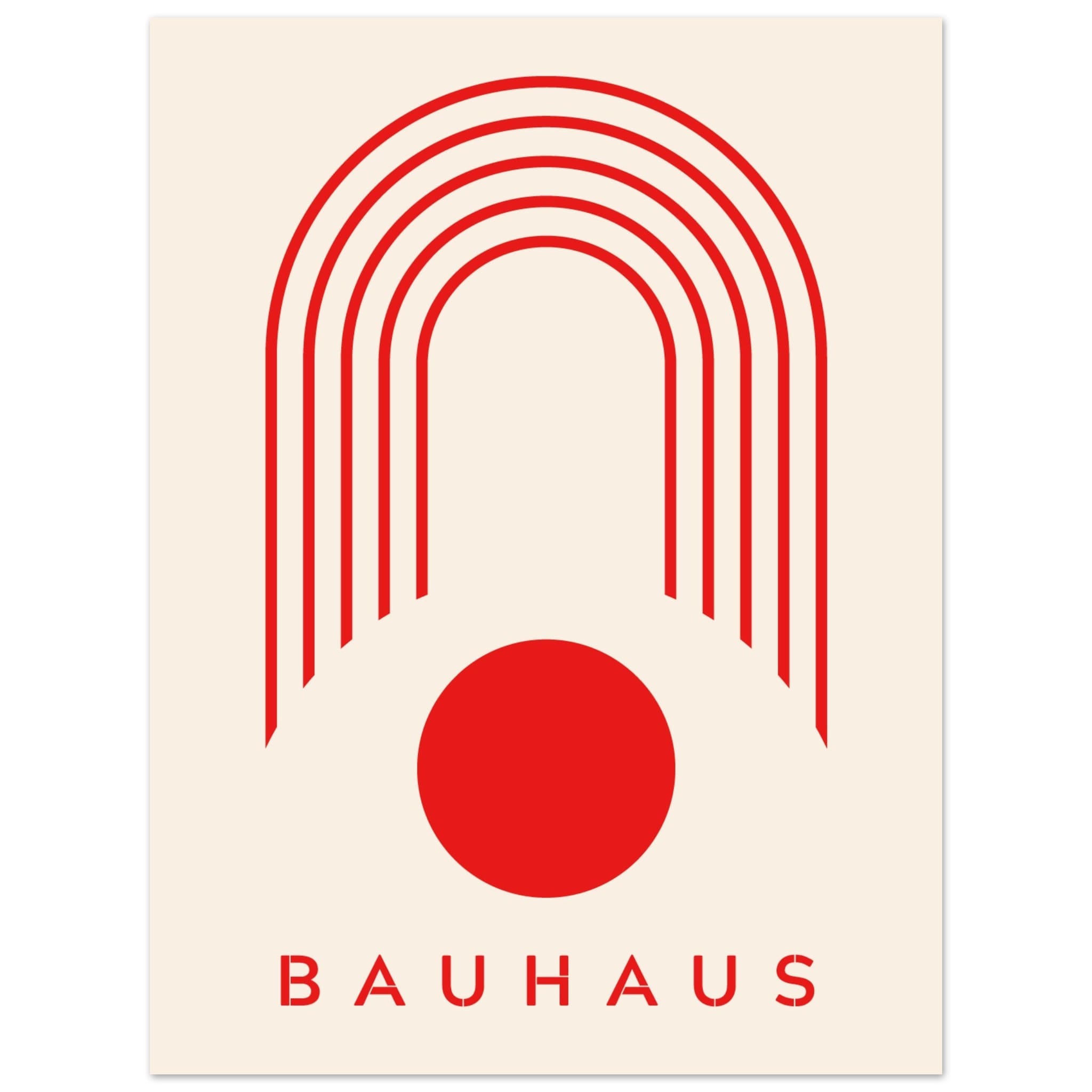 Artfulprints Poster Bauhaus - Red arches - 30x40 cm - Rood