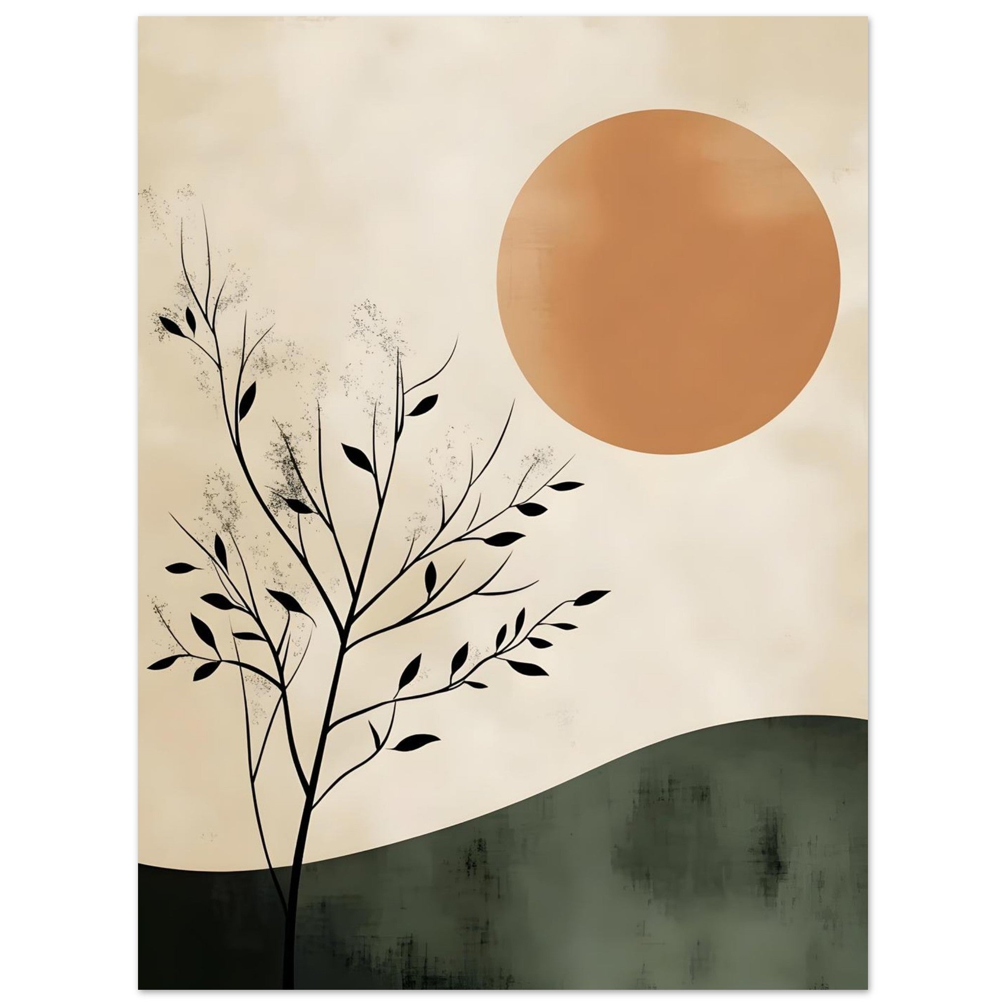 Artfulprints Poster Boho – Sunset hill - 30x40 cm - Meerkleurig