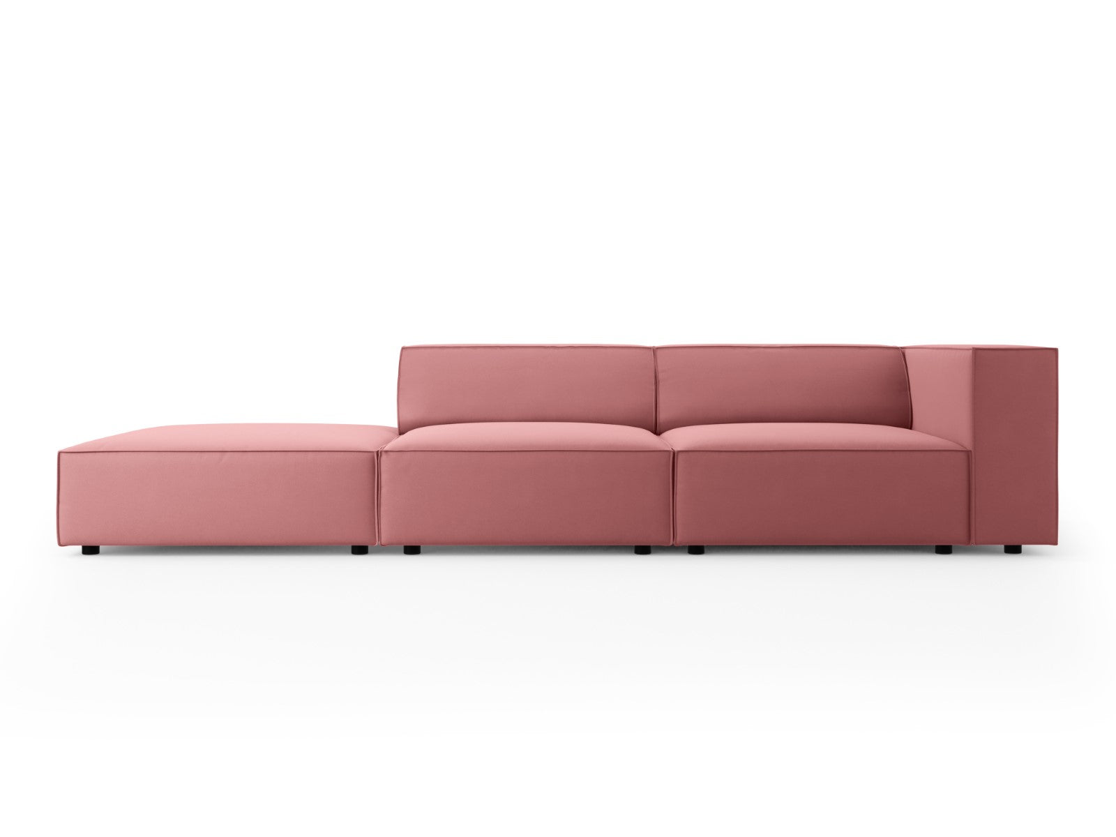 Cosmopolitan Design linker bank Arendal 4-zits, flueel, zalm - 102x262