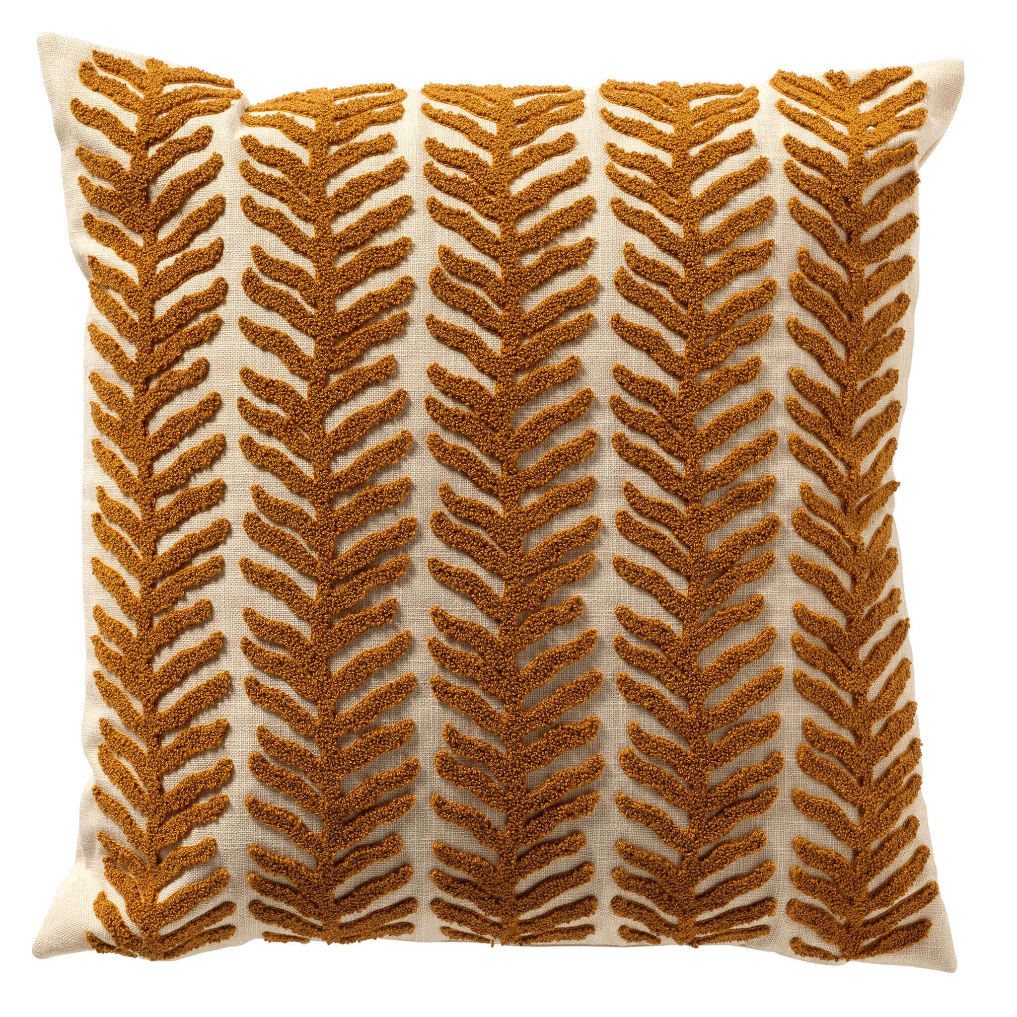 ALTLAS - sierkussen 45x45 cm - getuft bladpatroon - Buckhorn Brown - b