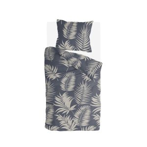 Byrklund – Dekbedovertrek Pretty Palm – 140×220 cm – Grijs / Blauw Byrklund – Dekbedovertrek Pretty Palm – 140×220 cm – Grijs / Blauw