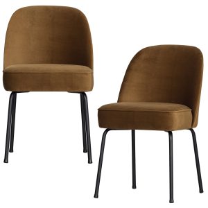 WOOOD eetkamerstoelen Vogue- Fluweel – Honinggeel – Set van 2