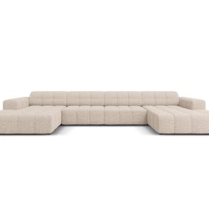 Cosmopolitan Design Panoramische bank Chicago 6-zits, chenille beige – Cosmopolitan Design Panoramische bank Chicago 6-zits, chenille beige –