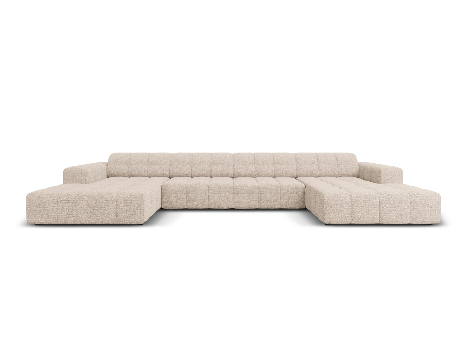 Cosmopolitan Design Panoramische bank Chicago 6-zits, chenille beige -