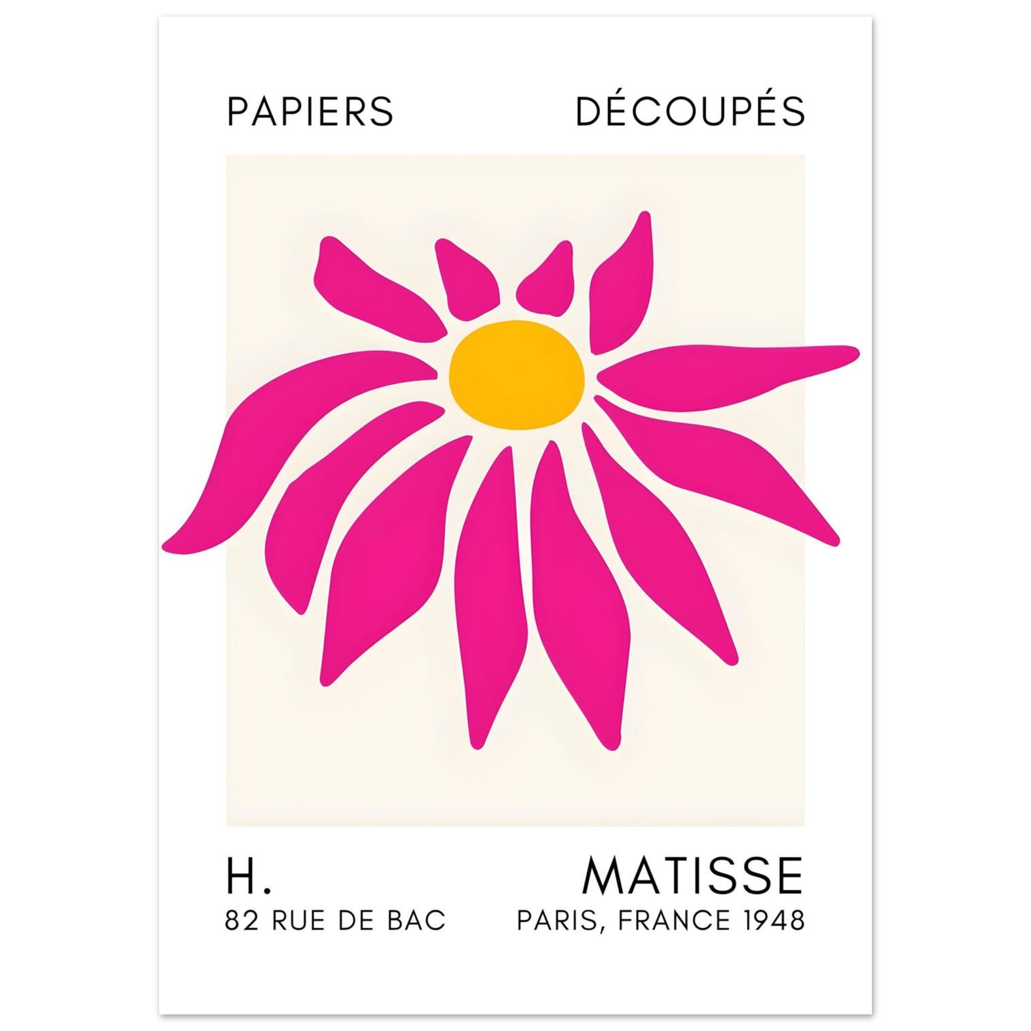 Artfulprints Poster Matisse – Deep sea dance pink - 50x70 cm - Roze