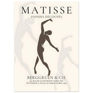 Artfulprints Poster Matisse – Dancing silhouettes – 50×70 cm – Grijs