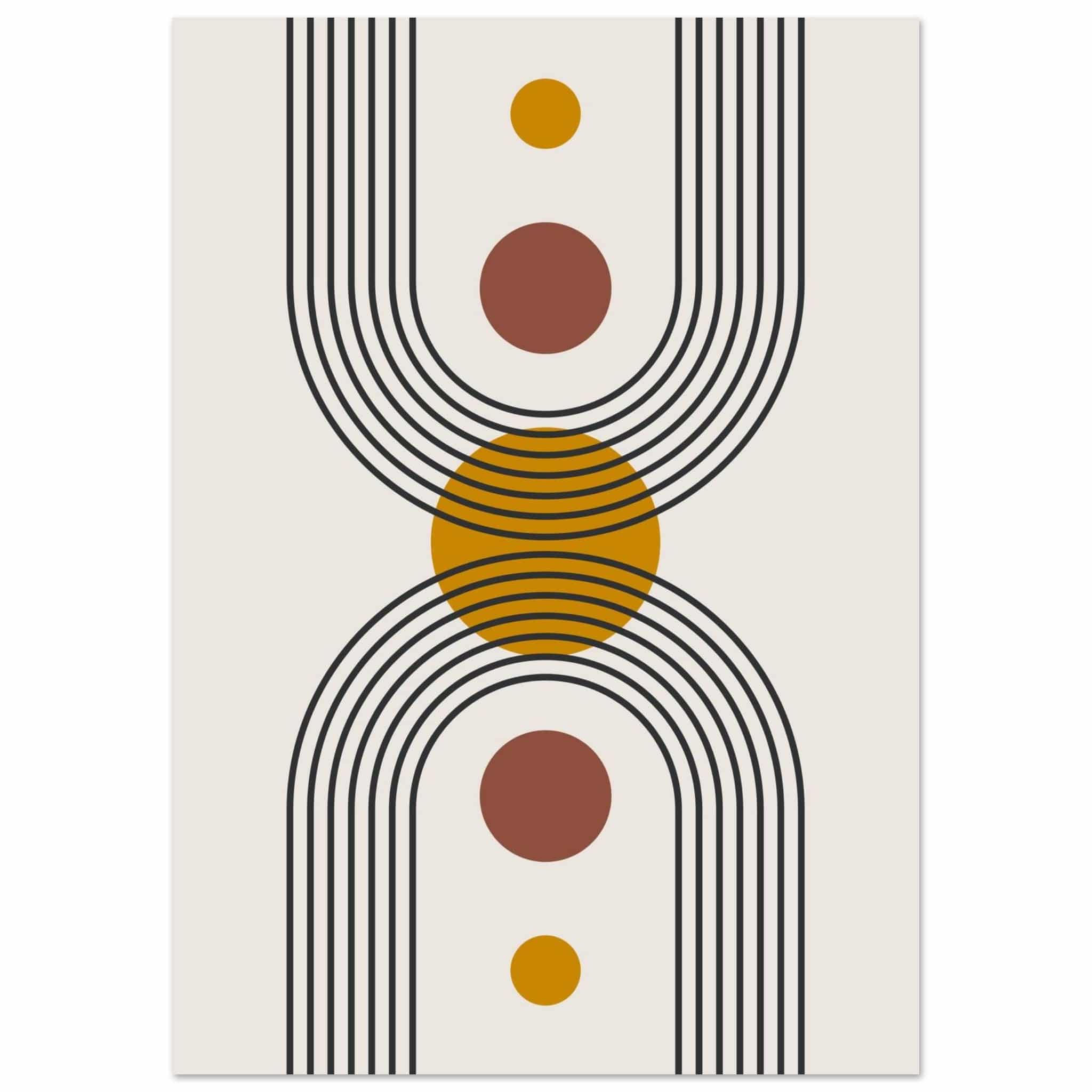 Artfulprints Poster Boho – Solar form - A4 21x29.7 cm - Meerkleurig