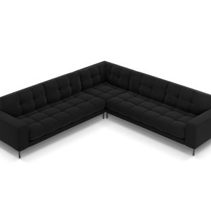 Cosmopolitan Design Symmetrische hoekbank Bali 6-zits, flueel, zwart – Cosmopolitan Design Symmetrische hoekbank Bali 6-zits, flueel, zwart –