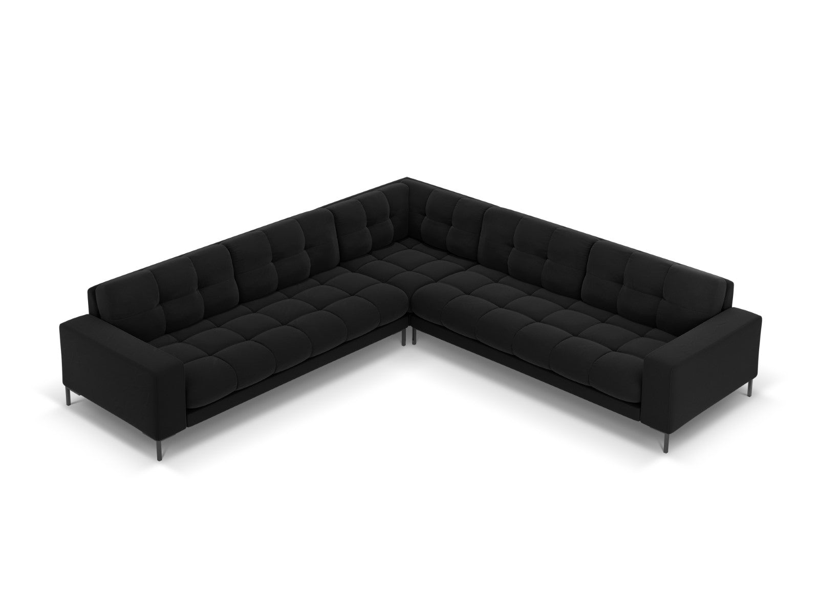 Cosmopolitan Design Symmetrische hoekbank Bali 6-zits, flueel, zwart -