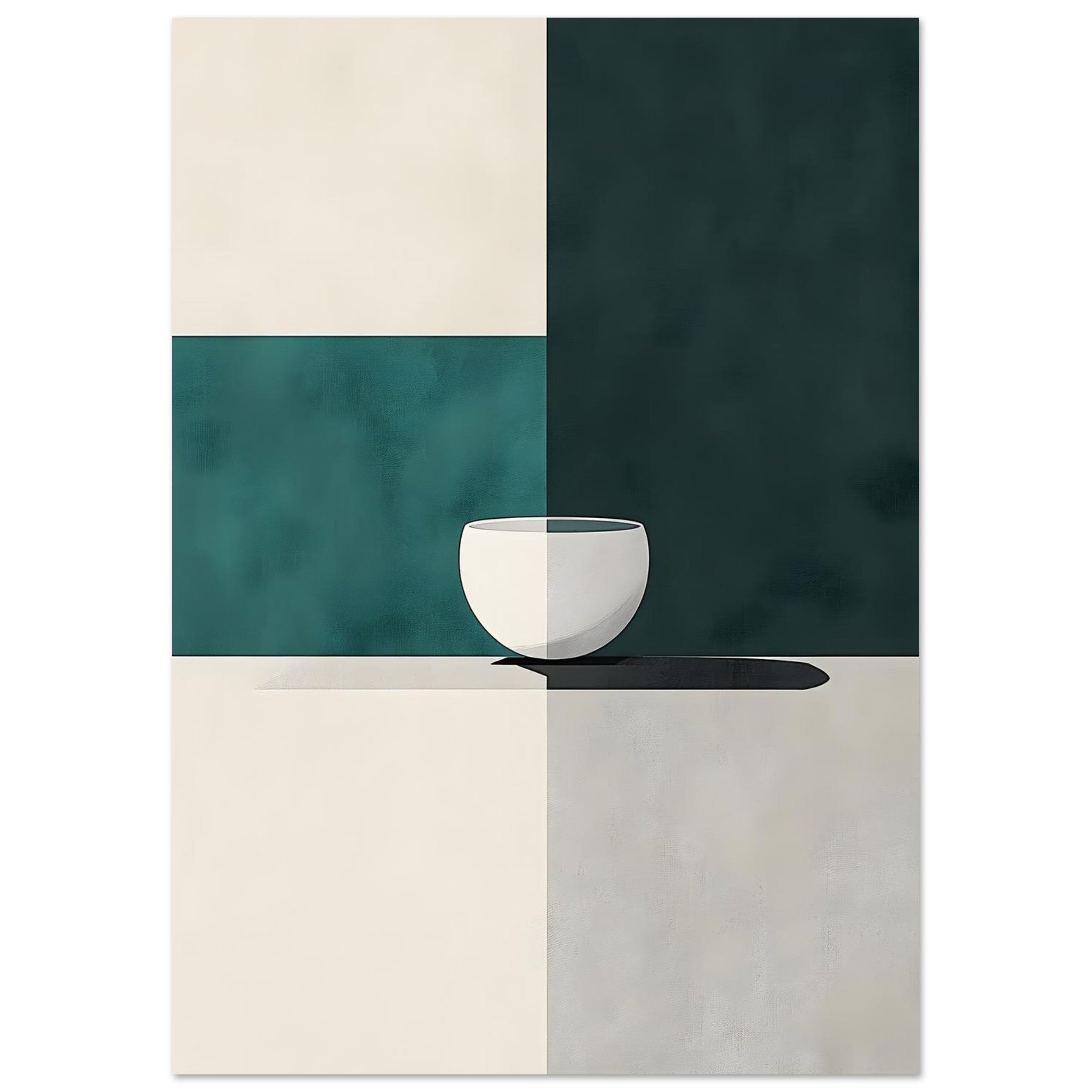 Artfulprints Poster Boho – Cup and shape - A4 21x29.7 cm - Zwart / Wit